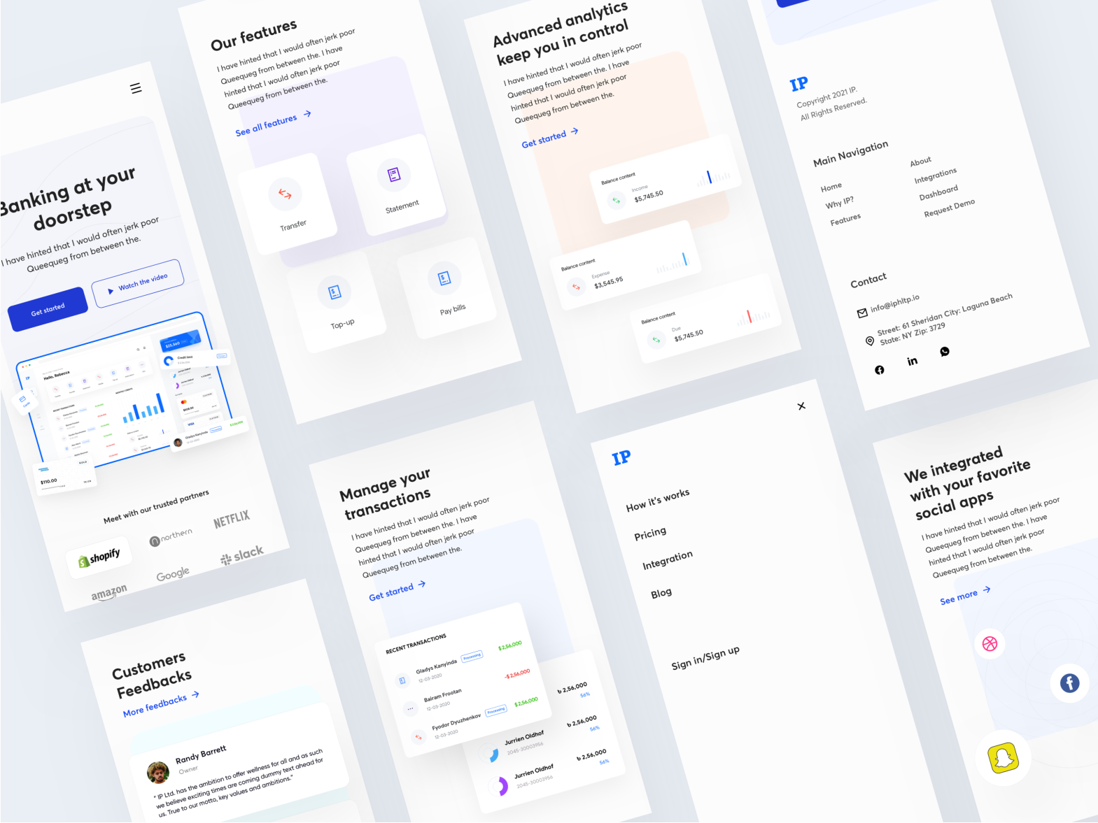 IP Banking landing page - Mobile responsive by Rajib Raju on Dribbble