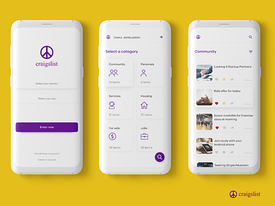 Craigslist android app concept android android app app app concept app design clean community concept craigslistandroidapp craigslistapp exploration ios app design jobs minimal sale search ui uplabs ux