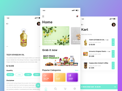 Grocery app add to cart app checkout clean concept creative design ecommerce app exploration grocery app ios app market minimal mobile app offers payment method shop