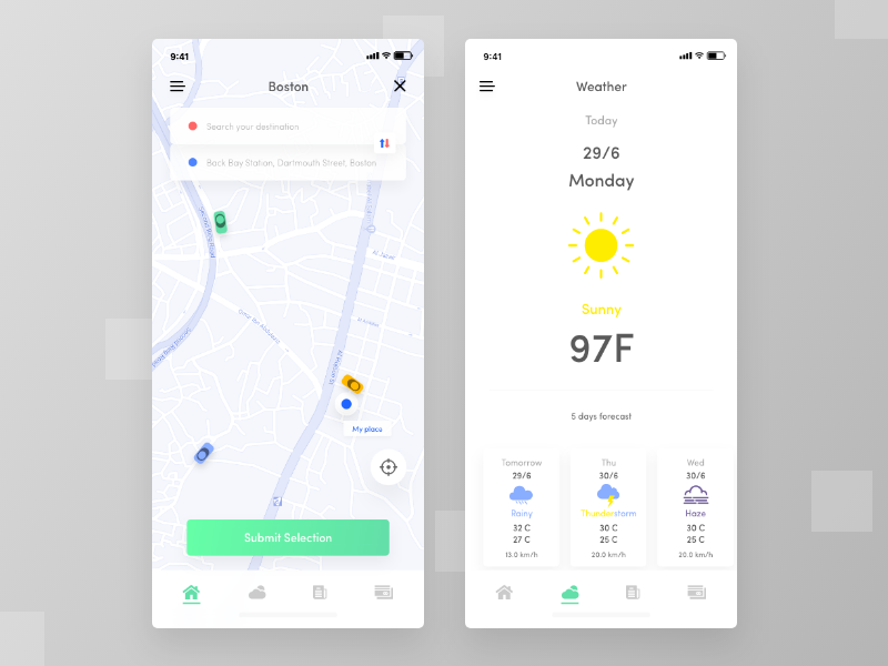 Subway app exploration forecast temperature days app design loaction city weather app ui car pooling app subway app train app ride sharing app ride app ios app app