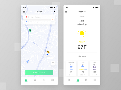 Subway app exploration app app design car pooling app city days forecast ios app loaction ride app ride sharing app subway app temperature train app ui weather app