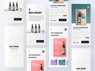 Beer shop online platform UI app design beer color concept app design ecommerce app exclusive ios app minimal app online platform price product design typography ux web design wild heart