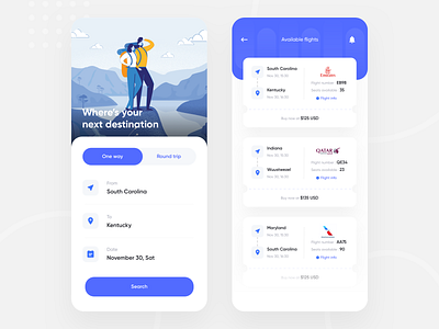 Flight app UI airplane airport app design boarding pass booking clean concept app flight app flight booking ios app minimal mobile one way round trip search seat ticket app travel trending website