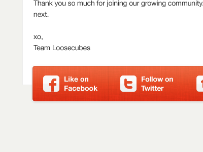 Social Footer email footer orange