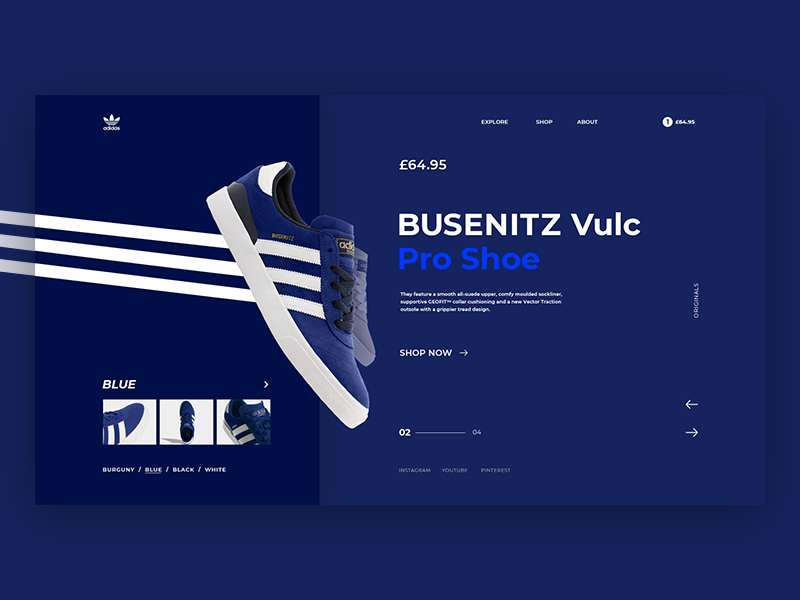 UI Design, Blue color selection of the shoe by Serhii Mudrak on Dribbble