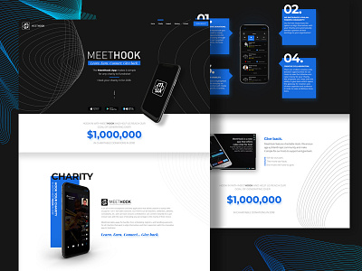 UI Design for the charity page charity description glow iphone line mock up typography ui ux web design wordpress