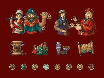 Silk road gamification illustration website