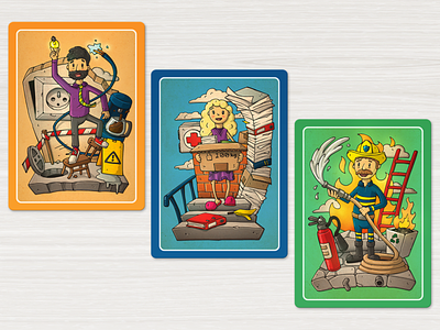Occupational safety and health course card game card illustration
