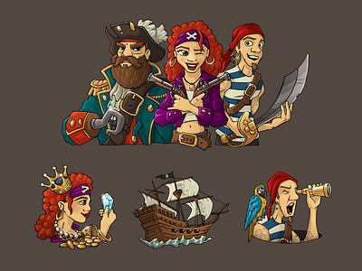 Pirate e-learning illustrations