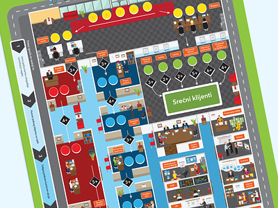 Boardgame for the bank game art gamification illustration