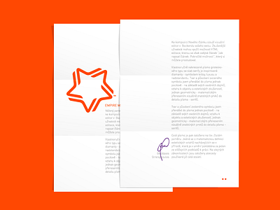 Letterheads for Empire Media brand branding letterheads orange public relations star stationery