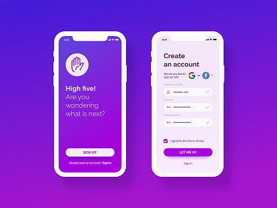 Sign Up iPhone X 001 dailyui