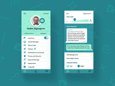 Settings — iPhone X 007 app app concept application dailyui design telegram