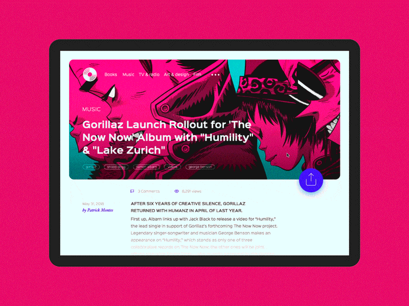 Social Share blog ui desktop app share button social share animation 010 desktop ui application challenge dailyui