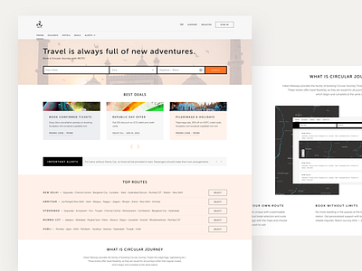 Circular Journey Travel | Landing Page design flat minimal ui ux web