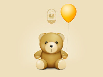 Bear Fisher with a Balloon balloon bear cute logo