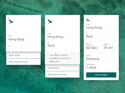 Flight Search Widget airline cathay pacific flight lookup search travel widget