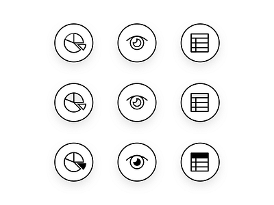 Growing Icon Set data design eye iconography icons iteration table visualisation