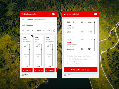 SBB Railway App buy concept design railway search switzerland tickets train travel ui