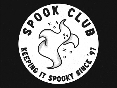 Spook Club badge club dailydesign design ghost halloween illustration logo merchandise spooky texture typography