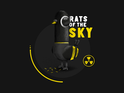 Rats of the sky design illustration illustrator photoshop pigeon radioactive stipple texture typogaphy vector