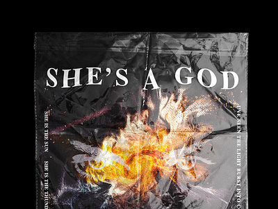 She's a God album cover design merchandise music neck deep photoshop pop punk texture typography