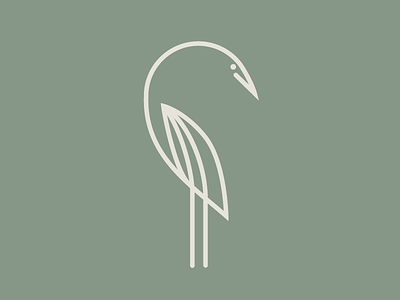 Mathews bird egret icon illustration logo symbol