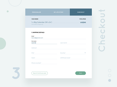 Checkout app checkout desktop order price shipping details steps ui design ux design web
