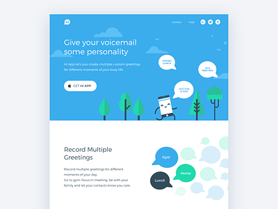 Hi Voicemail App Landing Page
