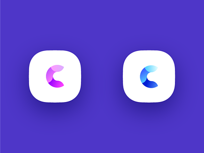 a logo blue gradient icon logo purple