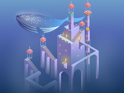 Monument Valley 2.5d illustration