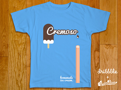 Cremoso ice cream contest cremoso dribbble ice cream logo playoff shirt t shirt threadlesss