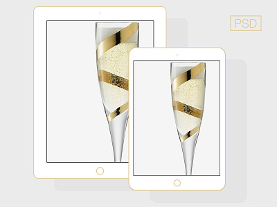 flat iPad 5 + iPad Mini Champagne champagne color device flat ipad ipad mini minimal psd