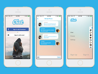 Chat Template PSD app app store chat creative market full app ios 7 ios7 menu messaging mockup psd template