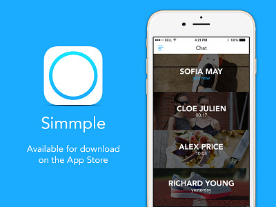 Simmple available for download app apple store chat iphone 6 simmple snap social