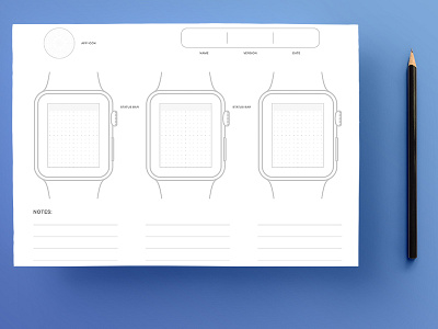 Apple Watch Sketchpad 42mm apple apple watch mockup pdf psd sketch sketchpad watch