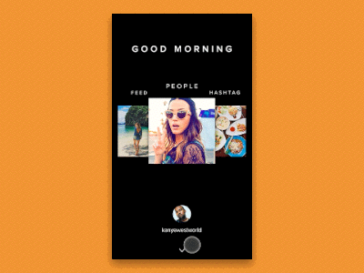 Feeday app swipe view orange animation app black feeday gif instagram orange photo principle swipe test widget