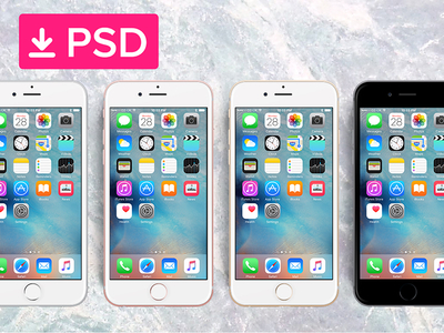 iPhone 6s • Mockup all-in-one app creative market customize ios 9 iphone iphone 6s layered mockup psd