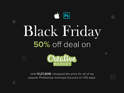 Black Friday 50% off on Creative Market 50 black black friday creative market friday illustration off sale