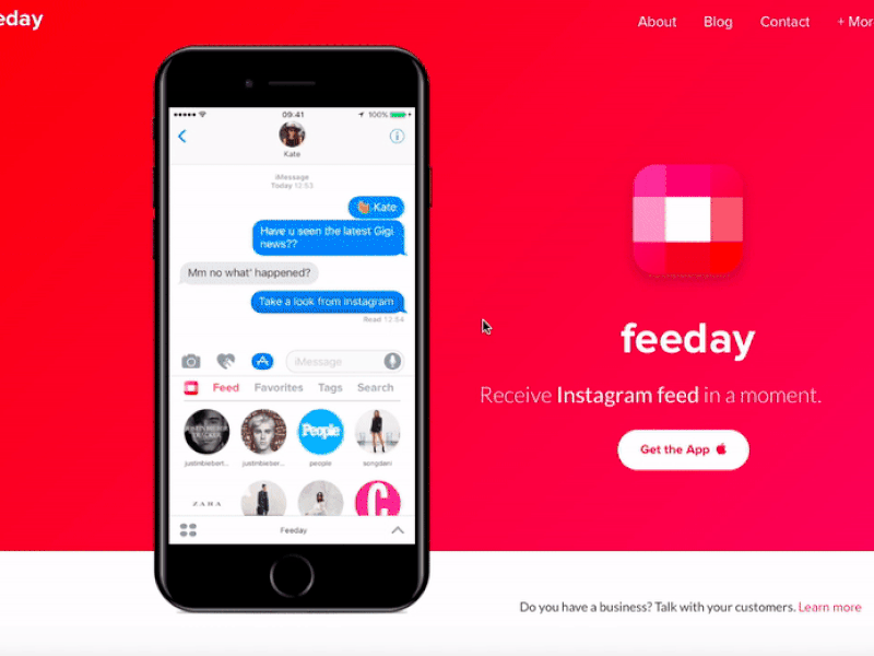 New website - Feeday for iMessage app app store chat feeday feedayapp imessage instagram ios 10 ios10 message photo photos