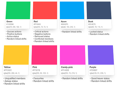 Rota Style Guide app color gradient hospitality london palette rota sketch startup style guide web