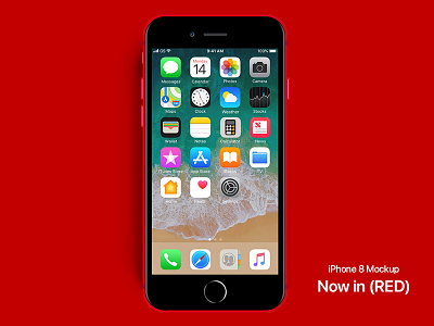 New iPhone 8 RED psd creative market download iphone iphone 8 iphone 8 red iphone red mockup photoshop psd red