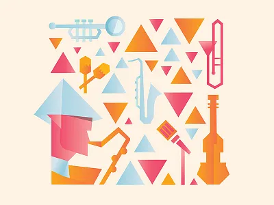 April Jazz 2017 Visual identity key art artdirector colorful graphicdesign illustration jazz music playful vector visualidentity