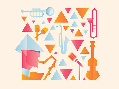 April Jazz 2017 Visual identity key art artdirector colorful graphicdesign illustration jazz music playful vector visualidentity