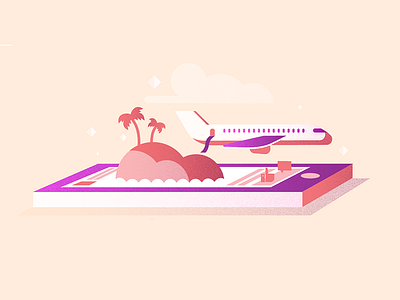 Mobile Travel colorful graphicdesign holiday illustration mobile plane playful tech travel vector