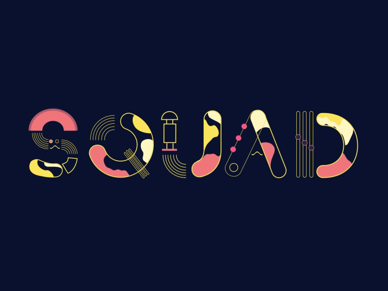 SQUAD graphicdesign modern motion motiongraphic space typography