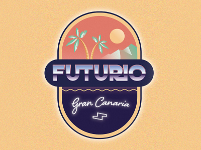 FUTURIO - Gran Canaria badge 80s badge future grancanaria logo palms retro sunny