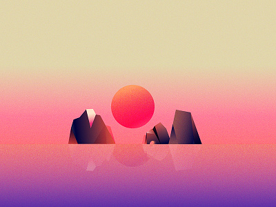 Monte Solaro capri colorful gradient graphicdesign illustration minimalistic mountains reflection sunset vector