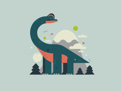 Brachiosaurus brachiosaurus character decor dino dinosaur illustration playful poster sauropod