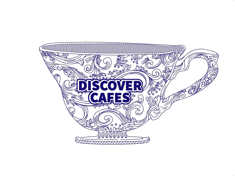 Discover Cafes Logo graphic design illustrator logo svg animation